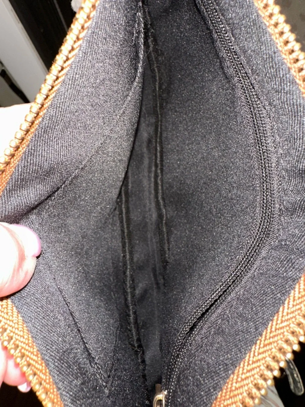 Bearpaw Faux Suede Sherpa Trim Shoulder Bag Brown Cream Y2K Baguette Purse
